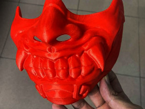 face mask - half samurai mask - halloween costume cosplay Modello di stampa 3D