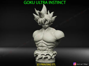Goku Ultra Instinct Buste - Dragon Ball Super 3D-printmodel 3D printmodel