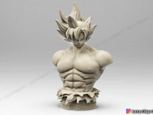 goku ultra instinct bust - dragon ball super 3d print model 3D Print Model