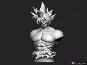 goku ultra instinct bust - dragon ball super 3d print model 3D Print Model