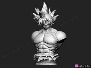 goku ultra instinct bust - dragon ball super 3d print model 3D Print Model