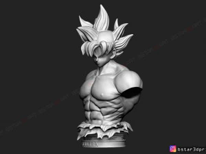 goku ultra instinct bust - dragon ball super 3d print model 3D Print Model