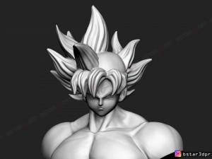 goku ultra instinct bust - dragon ball super 3d print model 3D Print Model