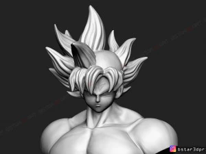 goku ultra instinct bust - dragon ball super 3d print model 3D Print Model