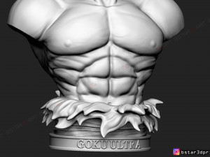 goku ultra instinct bust - dragon ball super 3d print model 3D Print Model