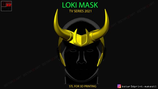 loki mask - tv series 2021 3d print model Modelo de impresión 3D .c4d .max .obj .3ds .fbx .stl .blend 