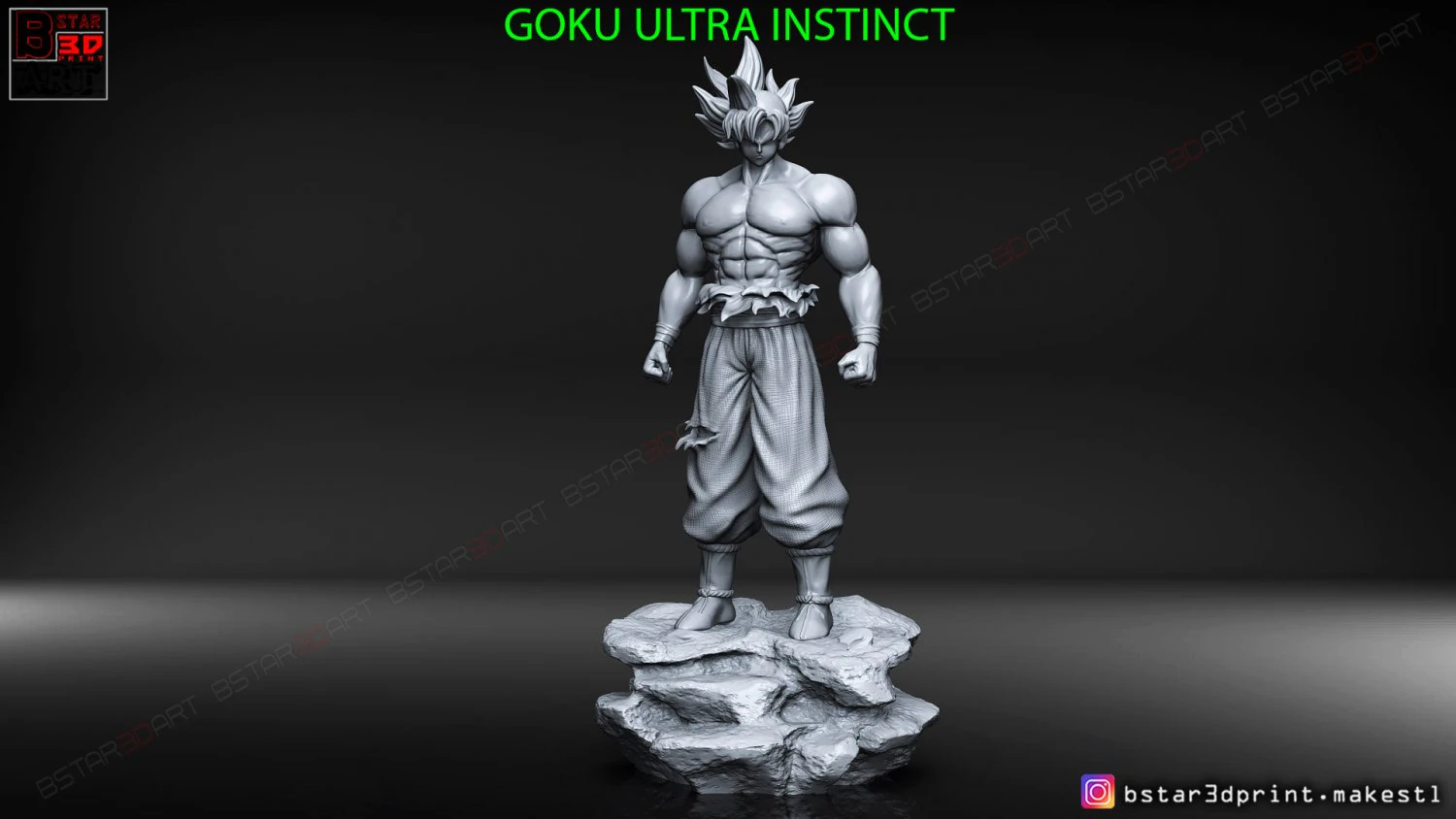 goku ultra instinct - high quality - dragon ball super 3d print model 3D Print Model .c4d .max .obj .3ds .fbx .stl .blend 