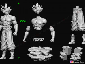 goku ultra instinct - high quality - dragon ball super 3d print model 3Dプリントモデル