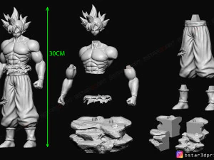 goku ultra instinct - high quality - dragon ball super 3d print model 3D Print Model
