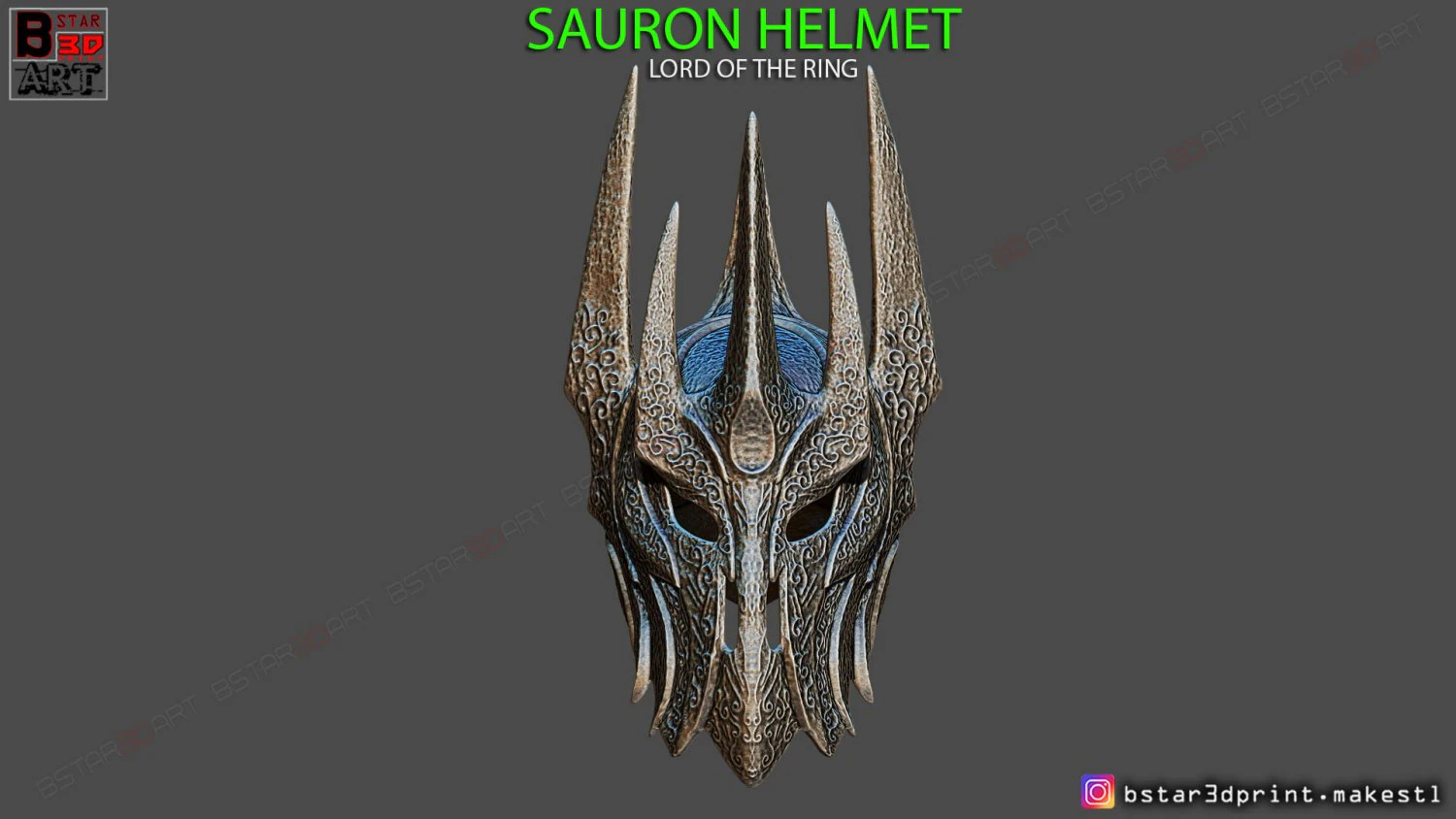 sauron helmet - lord of the rings 3d print model 3D Print Model .c4d .max .obj .3ds .fbx .stl .blend 