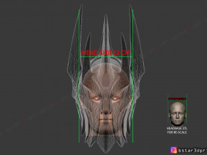 sauron helmet - lord of the rings 3d print model 3D Baskı Modeli