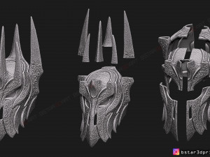 sauron helmet - lord of the rings 3d print model 3D Baskı Modeli