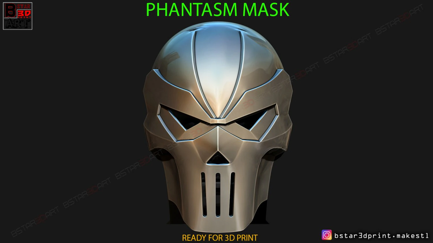 phantasm helmet - casey jones mask scale 11 for cosplay 3D Print Model .c4d .max .obj .3ds .fbx .stl .blend 