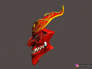 shan hai scrolls jhin mask - jhin god - league of legends 3d print model Modèles 3D en vedette