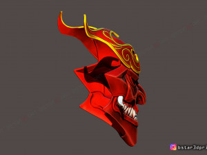 shan hai scrolls jhin mask - jhin god - league of legends 3d print model Modèles 3D en vedette