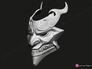 shan hai scrolls jhin mask - jhin god - league of legends 3d print model Modèles 3D en vedette