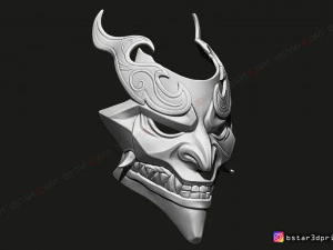 shan hai scrolls jhin mask - jhin god - league of legends 3d print model 3D Print Model