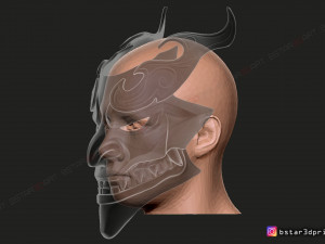 shan hai scrolls jhin mask - jhin god - league of legends 3d print model Modèles 3D en vedette