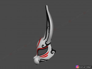 rabbit mask - fox mask - bunny mask - demon kitsune cosplay 3d print model 3D Baskı Modeli
