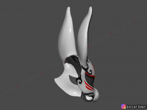 rabbit mask - fox mask - bunny mask - demon kitsune cosplay 3d print model 3D Baskı Modeli