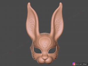 rabbit mask - fox mask - bunny mask - demon kitsune cosplay 3d print model 3D Baskı Modeli