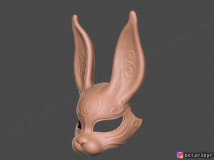rabbit mask - fox mask - bunny mask - demon kitsune cosplay 3d print model 3D Baskı Modeli