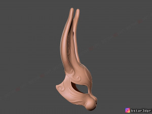rabbit mask - fox mask - bunny mask - demon kitsune cosplay 3d print model 3D Baskı Modeli