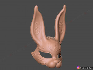 rabbit mask - fox mask - bunny mask - demon kitsune cosplay 3d print model 3D Baskı Modeli