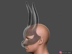 rabbit mask - fox mask - bunny mask - demon kitsune cosplay 3d print model 3D Baskı Modeli
