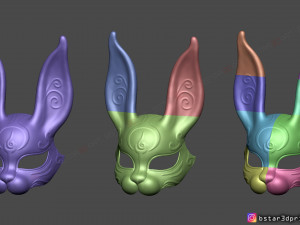 rabbit mask - fox mask - bunny mask - demon kitsune cosplay 3d print model 3D Baskı Modeli