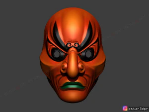 japanese bugaku mask - devil mask -halloween cosplay 3d print model 3D Print Model
