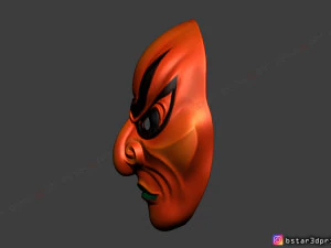japanese bugaku mask - devil mask -halloween cosplay 3d print model 3D Print Model