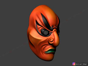 japanese bugaku mask - devil mask -halloween cosplay 3d print model 3D Print Model