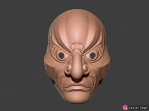 japanese bugaku mask - devil mask -halloween cosplay 3d print model 3D Print Model