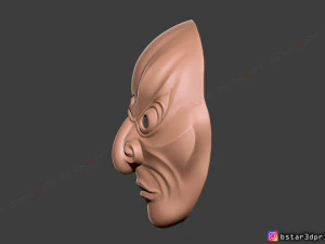 japanese bugaku mask - devil mask -halloween cosplay 3d print model 3D Print Model