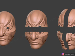 japanese bugaku mask - devil mask -halloween cosplay 3d print model 3D Print Model