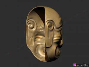 kumasaka mask - noh mask - japanese mask - halloween cosplay 3D Print Model