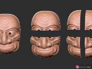 kumasaka mask - noh mask - japanese mask - halloween cosplay 3D Print Model