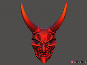 devil mask - satan mask - hannya mask - halloween cosplay 3d print model 3D Print Model