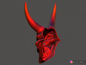 devil mask - satan mask - hannya mask - halloween cosplay 3d print model 3D Print Model