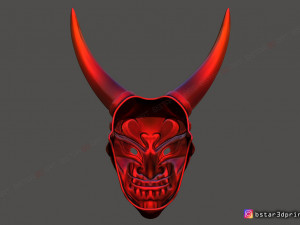 devil mask - satan mask - hannya mask - halloween cosplay 3d print model 3D Print Model