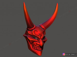 devil mask - satan mask - hannya mask - halloween cosplay 3d print model 3D Print Model