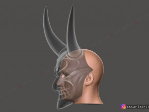 devil mask - satan mask - hannya mask - halloween cosplay 3d print model 3D Print Model