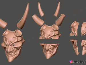 devil mask - satan mask - hannya mask - halloween cosplay 3d print model 3D Print Model