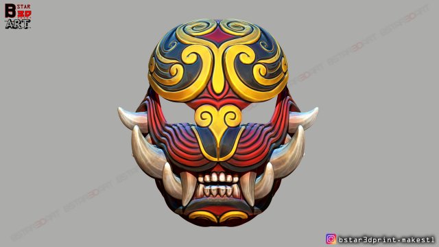 japanese lion mask - devil mask - hannya mask - halloween cosplay Modèles 3D en vedette .c4d .max .obj .3ds .fbx .stl .blend 