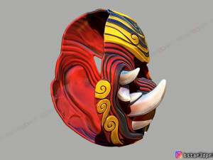 japanese lion mask - devil mask - hannya mask - halloween cosplay Modèles 3D en vedette