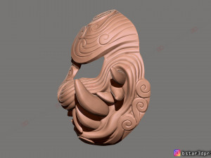 japanese lion mask - devil mask - hannya mask - halloween cosplay Modèles 3D en vedette