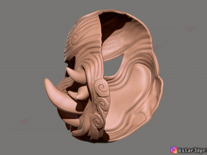 japanese lion mask - devil mask - hannya mask - halloween cosplay Modèles 3D en vedette