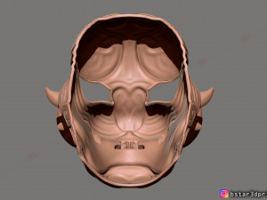 japanese lion mask - devil mask - hannya mask - halloween cosplay Modèles 3D en vedette