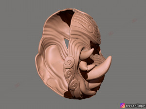 japanese lion mask - devil mask - hannya mask - halloween cosplay Modèles 3D en vedette
